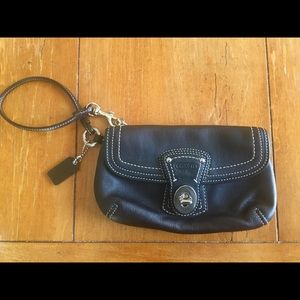 Leather Coach wristlet